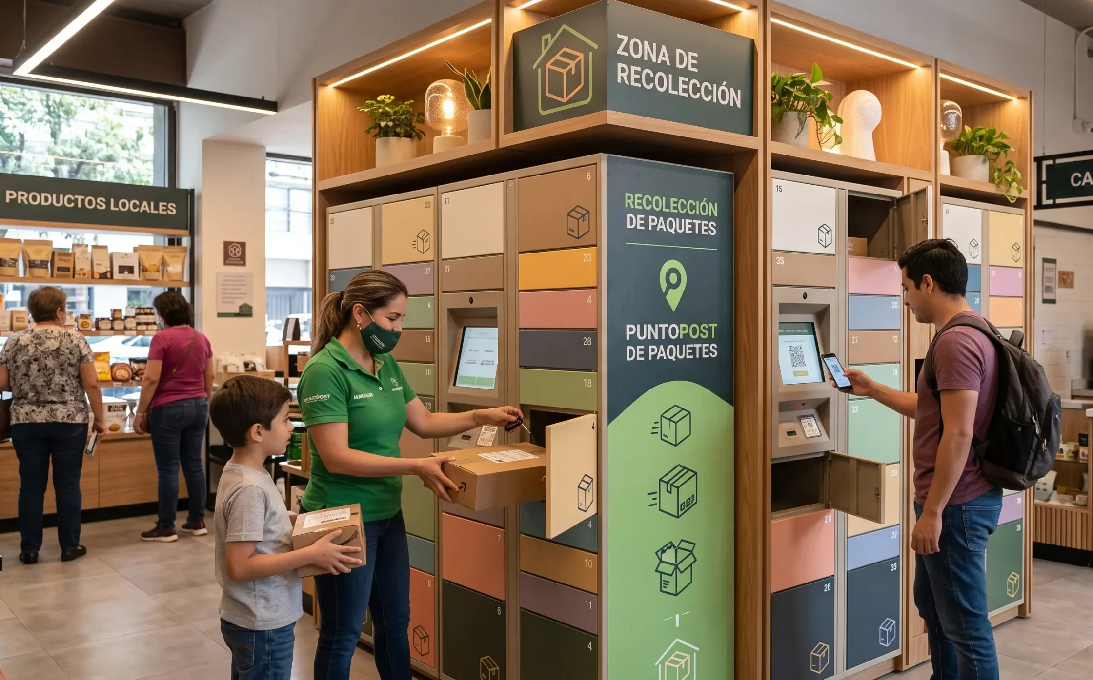 Repartidor entregando un paquete en un punto de recolección de una startup de logística en México
